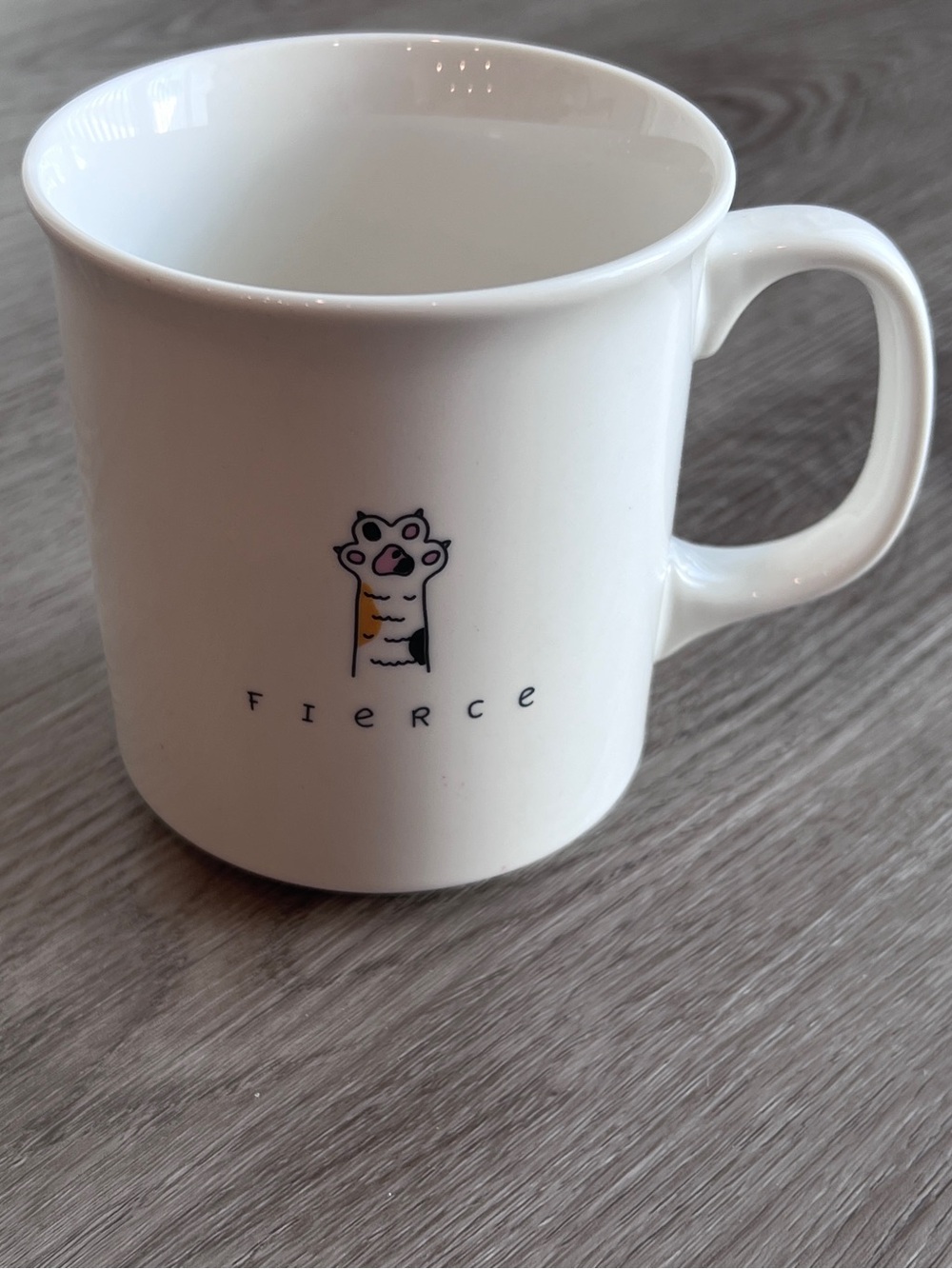 Fred & Friends Fierce Cat Paw Coffee Mug Tea Cup White Ceramic 16oz Cute Calico
